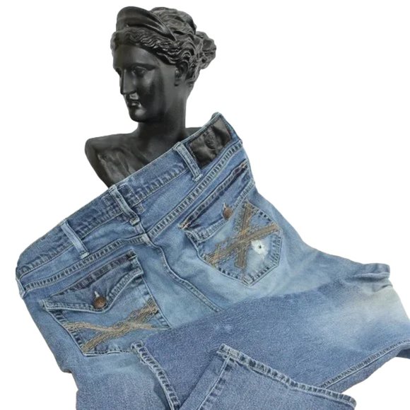 Rock & Republic Blue Wash Distressed Neil Straight Jeans 36/29 - Picture 3 of 7